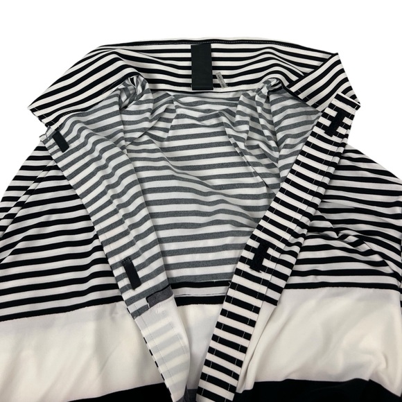 Norma Kamali Size S / 36 Shirt Dress Spliced Oversized Striped Ruffle Boho - Picture 7 of 13